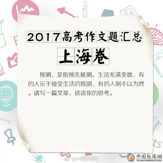 2017全国高考作文题目大汇总(图)