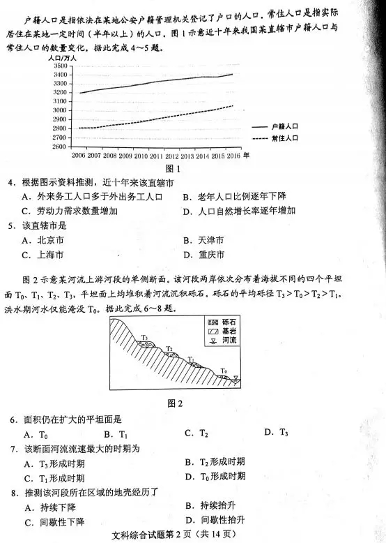 2018广西高考试卷文科综合真题查询