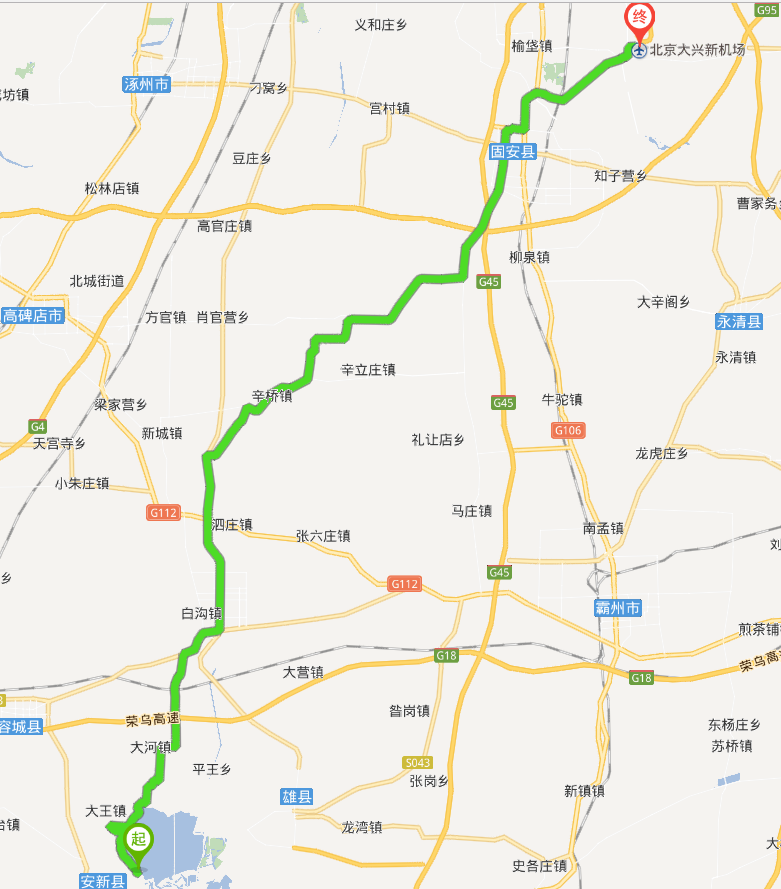 北京雄安地铁快线线路图汇总