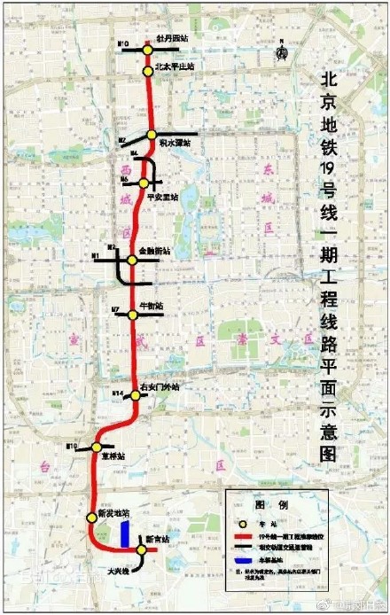 北京地铁19号线一期有8个标段已开工 预计20