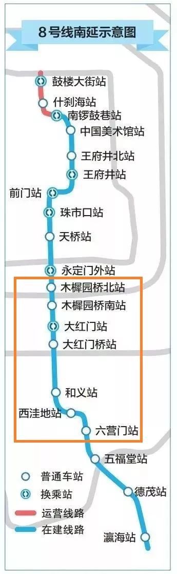 北京地铁8号线三期南段预计2018年底开通 途经丰台7座车站