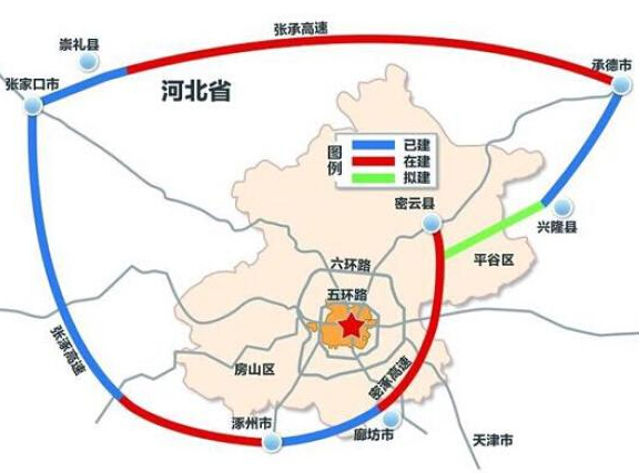 张承高速路线图张承高速,线路全长375公里,经张家口,崇礼,沽源,大滩