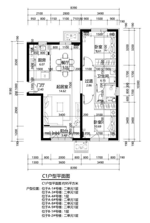 平谷金科阳光城·愉景公馆剩余房源户型图