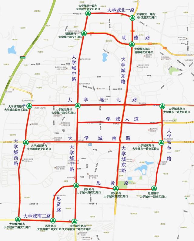 重庆大学城区域这些路段和时段禁止教练车通行