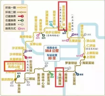 重庆轨道环线工作日早晚高峰5分钟发一班