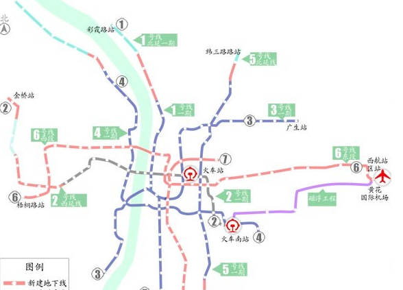 长沙地铁1号线北沿线站点+规划图+开通时间