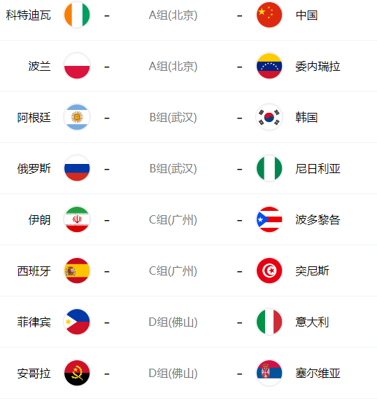 2019男篮世界杯赛程表(8月31日)附:直播入口