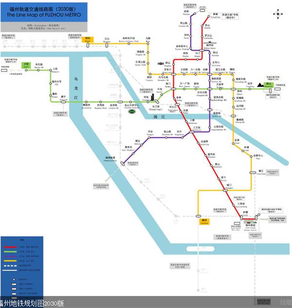 福州地铁线路规划(附2030年地铁线路规划图)