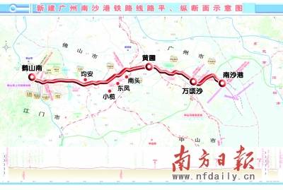 广州南沙港铁路线路图及建设规划