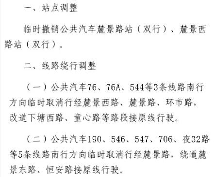 2013年7月13日途经麓景路公交线路临时调整