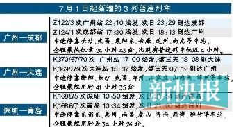 广州～大连K370等列车始发时刻表