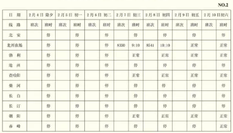 2019哈尔滨哈西客运站春节班次表