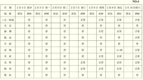 2019哈尔滨哈西客运站春节班次表