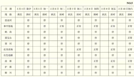 2019哈尔滨哈西客运站春节班次表