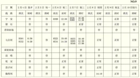2019哈尔滨哈西客运站春节班次表