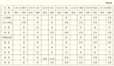2019哈尔滨哈西客运站春节班次表