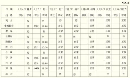 2019哈尔滨哈西客运站春节班次表
