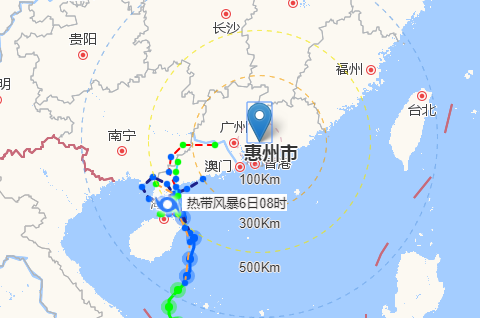 2018第4号台风登陆广东 将给惠州带来强降水
