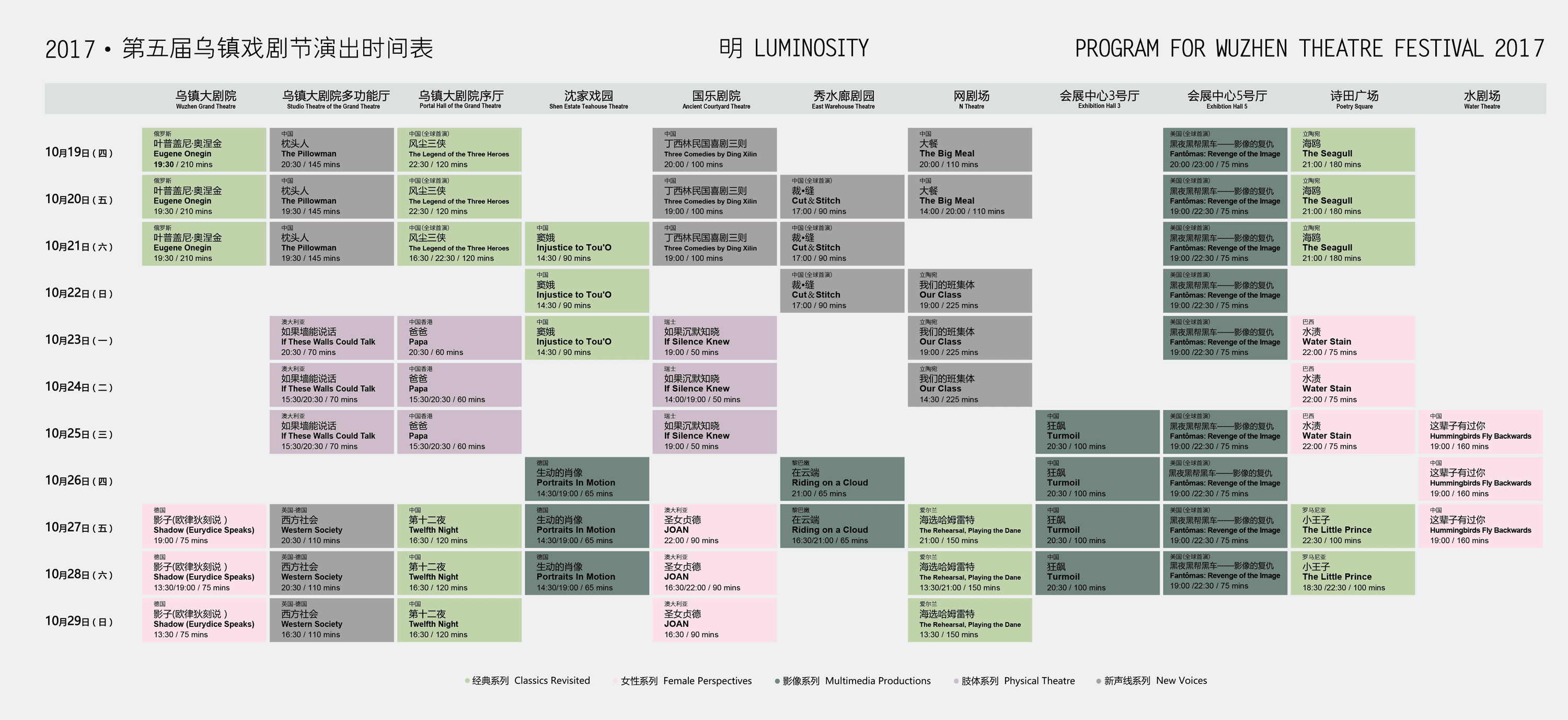 2017乌镇戏剧节演出时间表