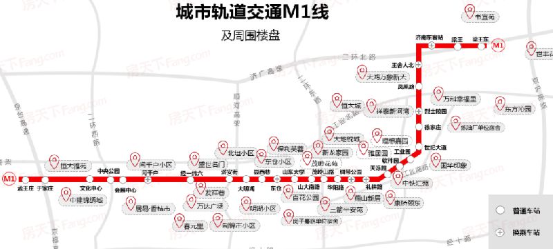 济南地铁M1线规划图- 济南本地宝