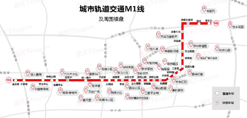 济南地铁m1线线路规划图