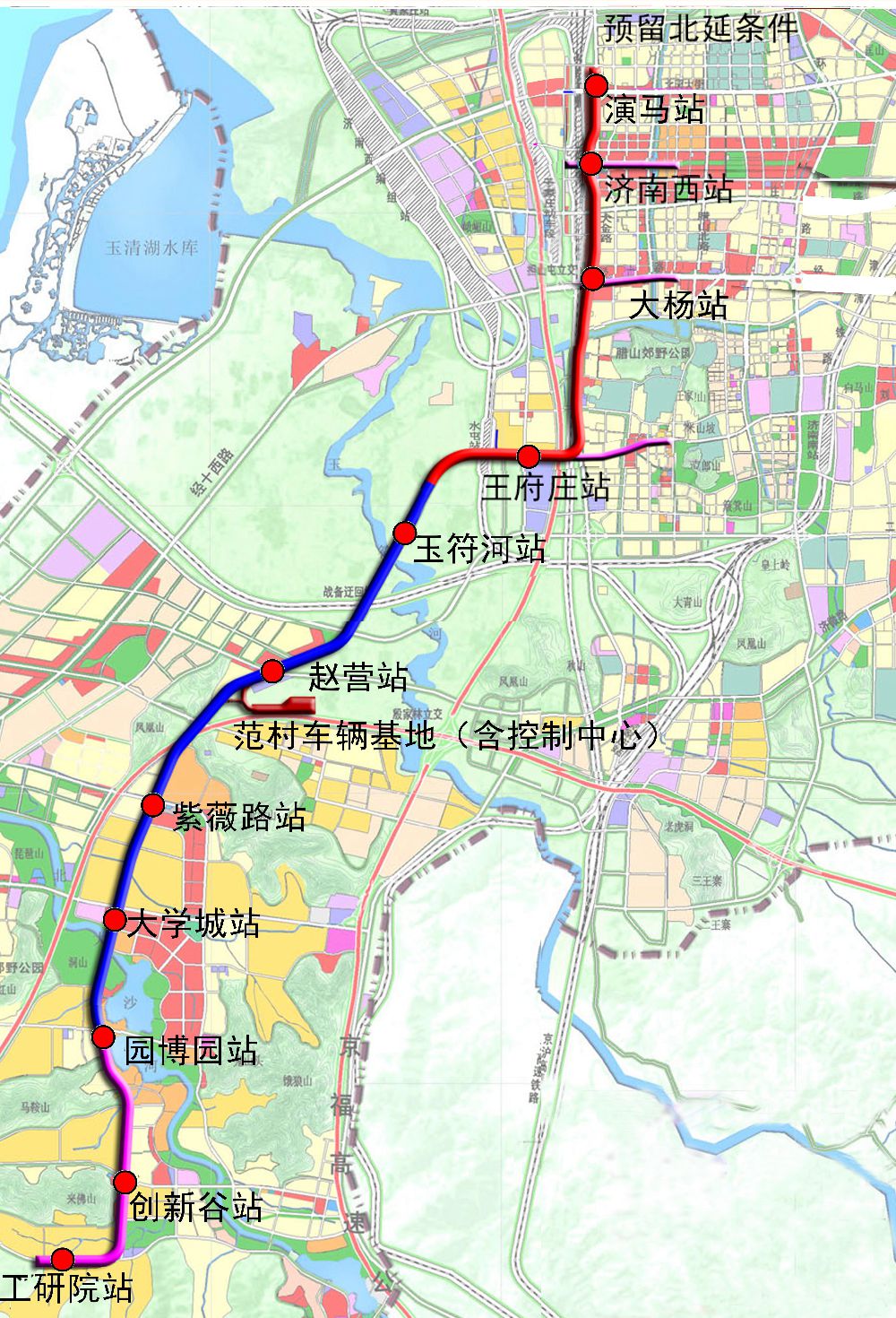 济南地铁最新规划图（R线+M线）