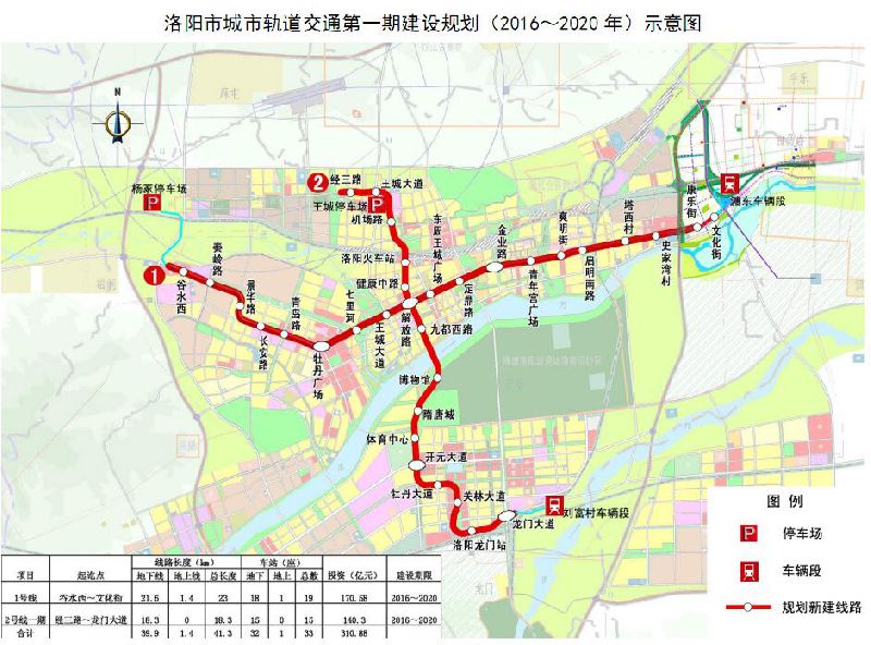 洛阳地铁二号线规划图