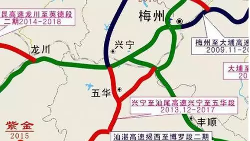 梅州兴华高速路线图
