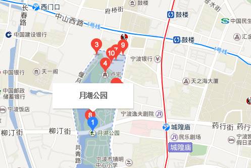 路线:环绕月湖公园骑行