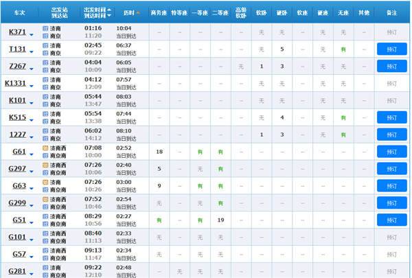 g4257次列车时刻表 2015春运济南到南京临客时刻表 