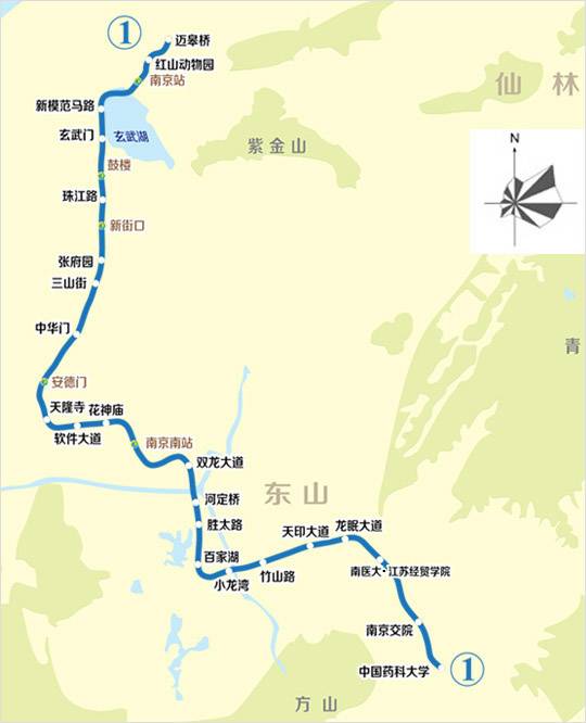 南京地铁1号线线路图最新