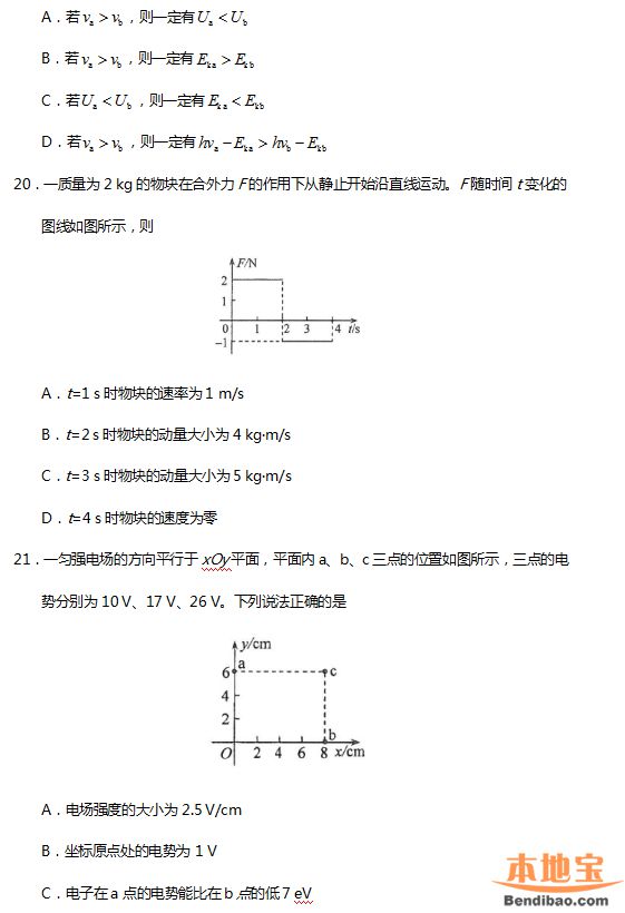 2017全国一卷理综