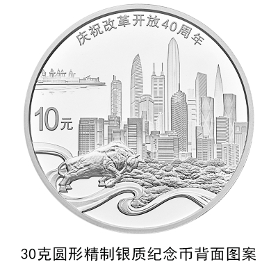南宁2018改革开放40周年金银纪念币图案样式