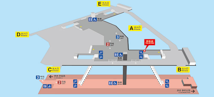 A站口 公交站名:李村 换乘公交:10路,230路,306路,326路,327路,605路 公交站名:夏庄路李村 换乘公交:9路,213路,303路,318路,368路,606路 B站口 地理位置:夏庄路与书院路交叉口以西约180米(夏庄路东) 公交站名:夏庄路李村 换乘公交:3路,9路,102路,112路,113路,114路,128路,130路,207路,303路,318路,363路,368路,371路,372路,385路,606路 D站口 公交站名:书院路