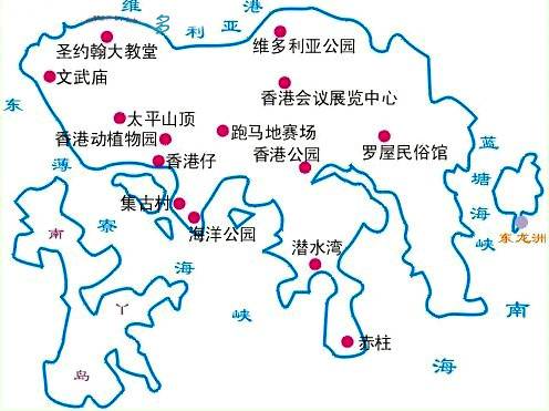 香港旅游 > 香港行政区划图及香港景点分布图介绍  相关专题:香港旅游