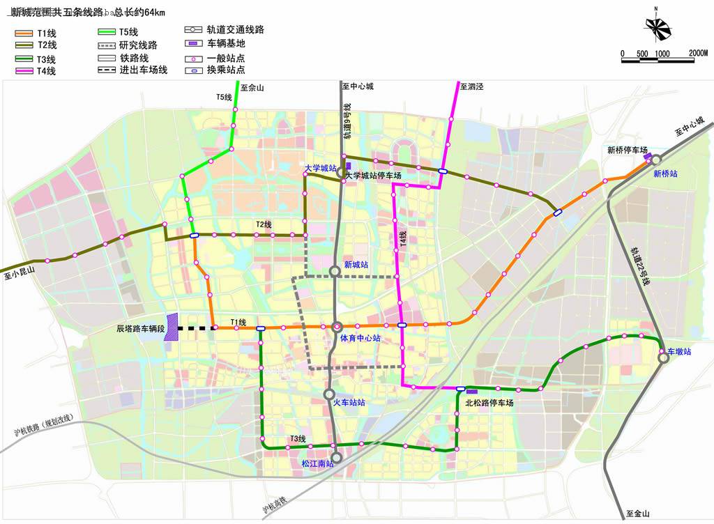 松江有轨电车与9号线衔接 6线8个换乘站
