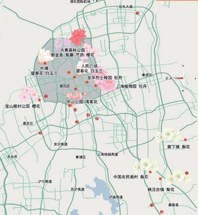 2014上海赏花去哪里?上海赏花地图