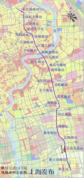 上海地铁18号线最新线路规划图及站点名称设置