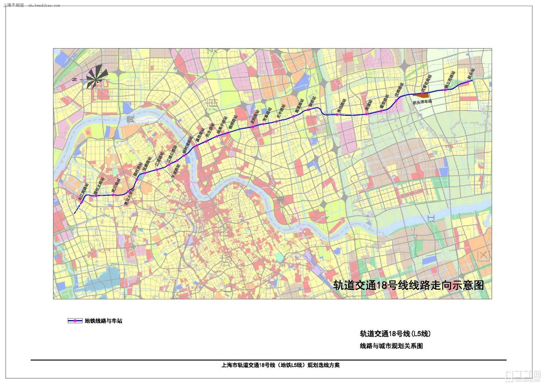 上海地铁18号线站点规划及站点位置设置