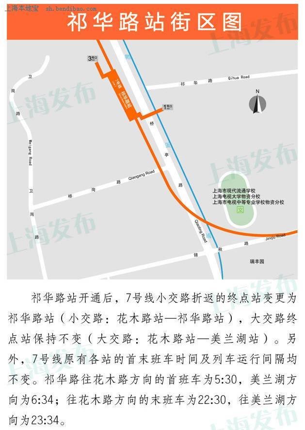 上海地铁7号线祁华路地铁站在哪