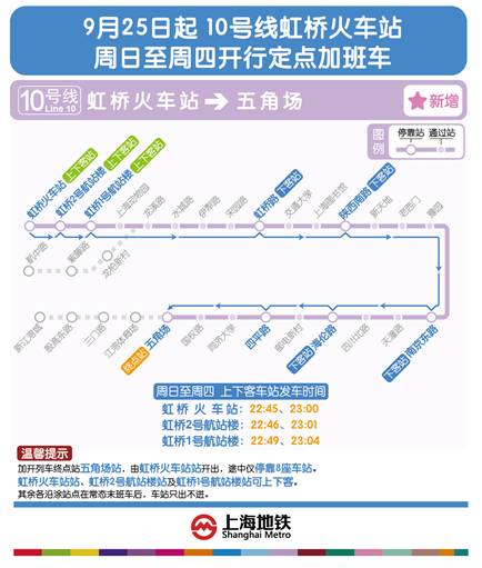 上海地铁10号线小交路覆盖全运营时段 夜间加