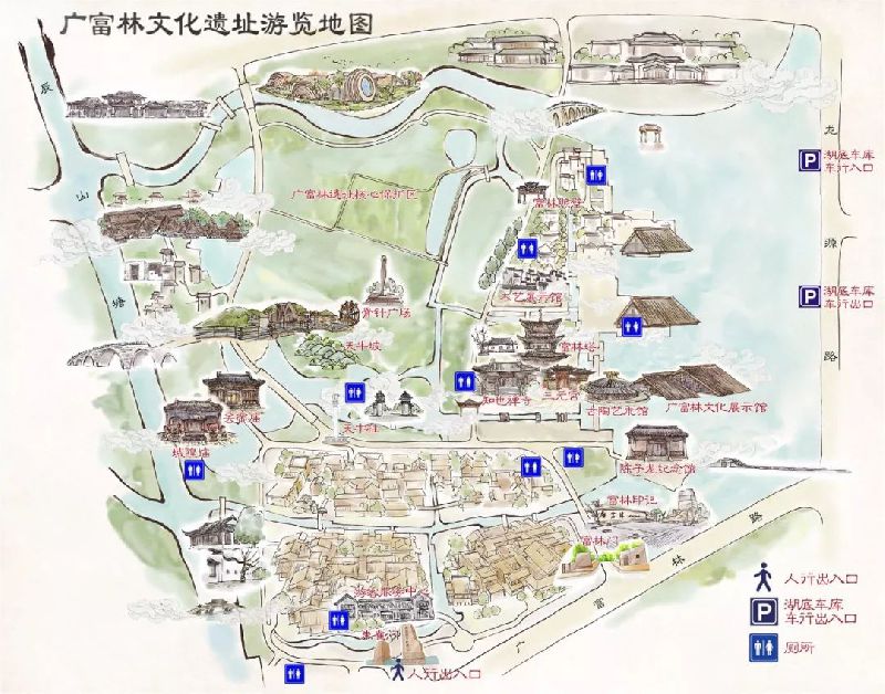 △ 广富林文化遗址手绘地图