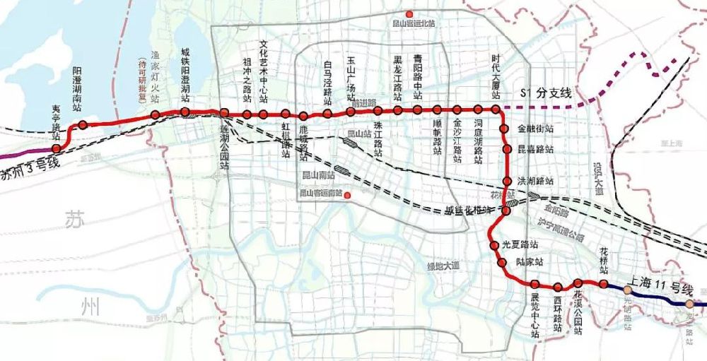 苏州地铁s1号线最新消息（站点+线路图+开通时间）