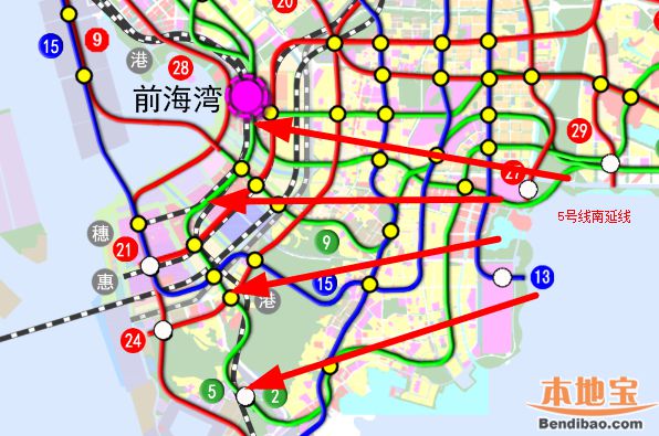 深圳地铁5号线南延线最新线路图一览