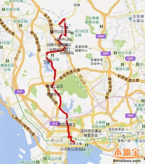 深圳公交高峰专线135号(运营时间 票价 站点)