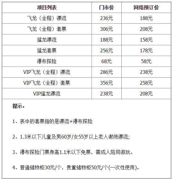 2017清远古龙峡漂流时间及门票预订 4月22日开漂