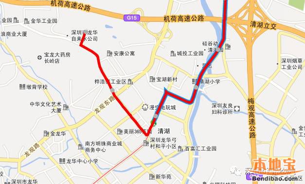 龙华17条公交线路调整停靠站点 要去清湖地铁站的注意