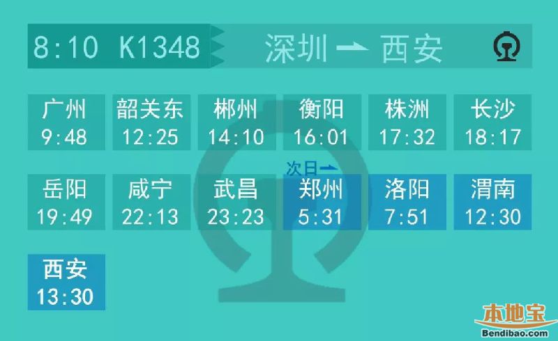 深圳站始发长途列车最新时刻表(4.10铁路调图)