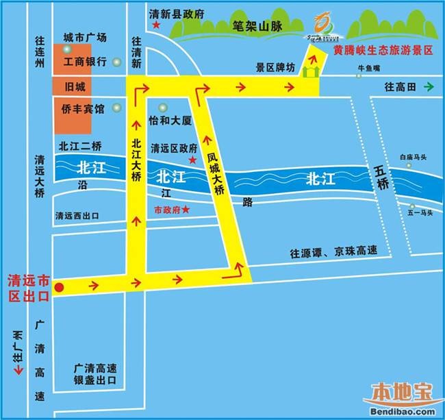 黄腾峡位置-景区交通图