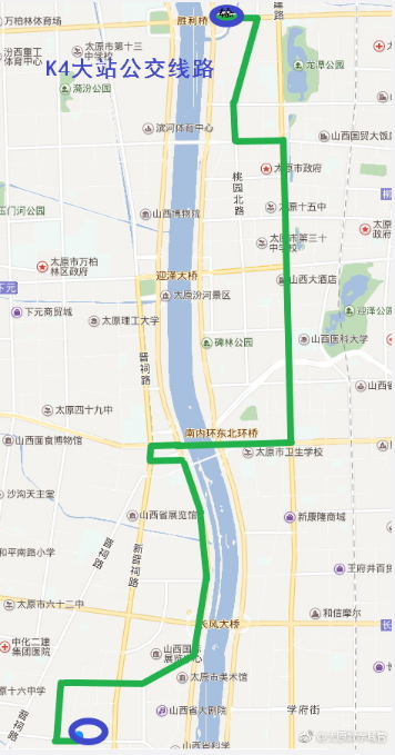 11月16日起太原开通k4路大站公交车